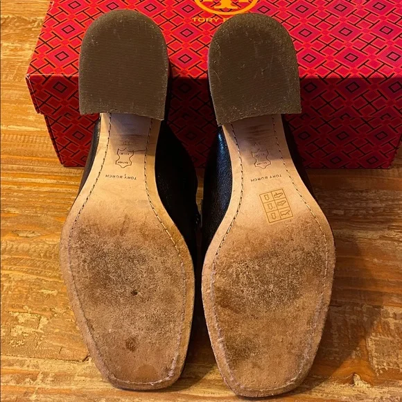 Tory Burch Black Perrine Mule (Women) Leather Slip-On Shoes - Picture 4 of 11